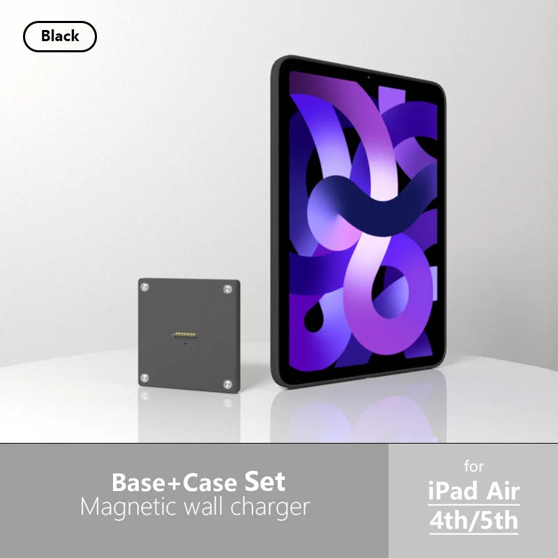 Magneta Mura Monto kun Ŝarga Kazo ipad air4 air5 10.9 Cola iPad Mura Stacio Sendrata Ŝarĝa Tablojda Stando emonita 