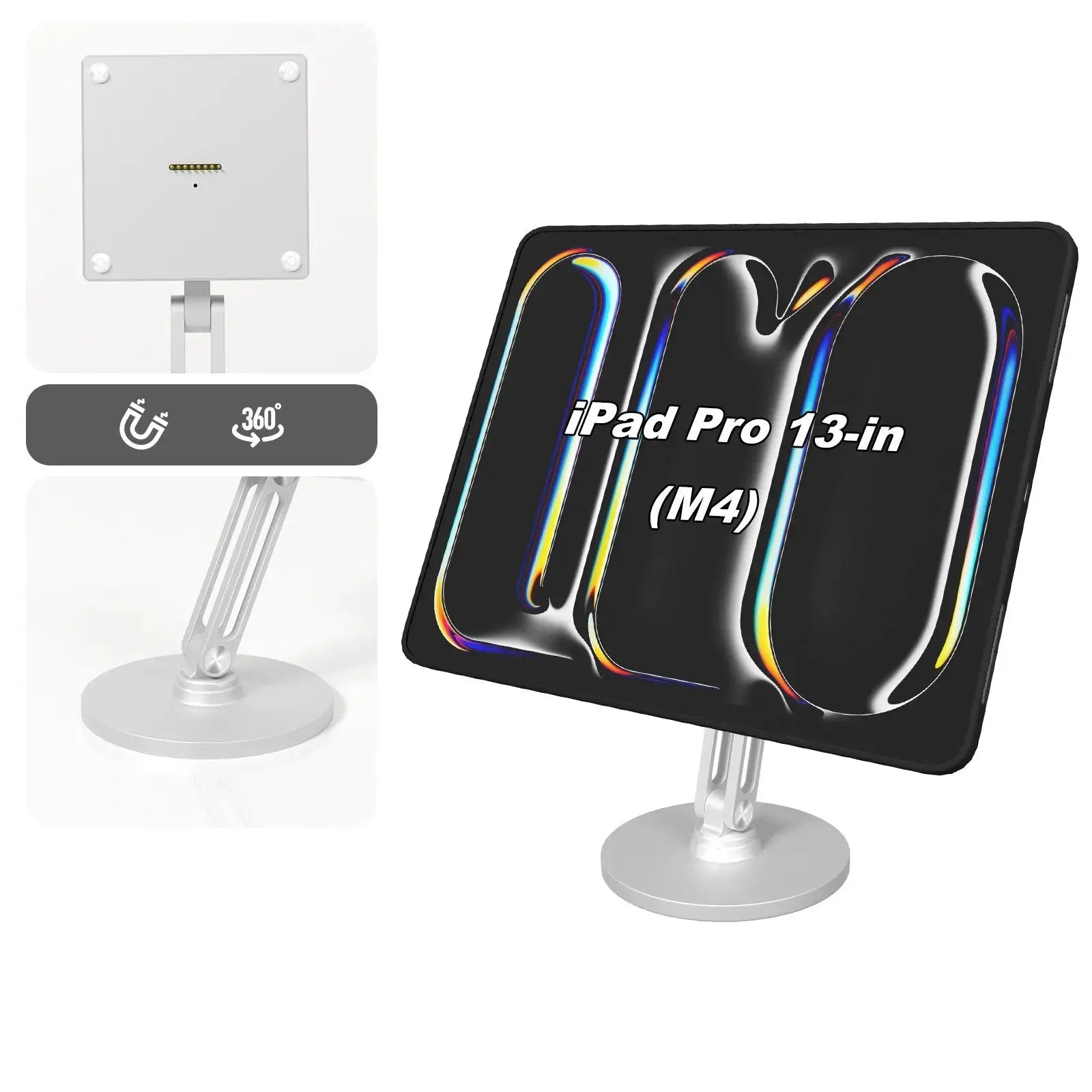 Tablet Holder with Magnetic Charging Case for iPad, 15-18W Fast Charger and Multi-Angle Adjustment 我的商店 ipad pro 13in 2024-M4
