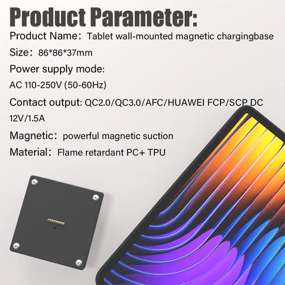 Magnetic Wall Mount with Charging Case for xiaomi pad 7 pro 18W Quick Charge Strong Magnets in-Wall emonita Zilvex