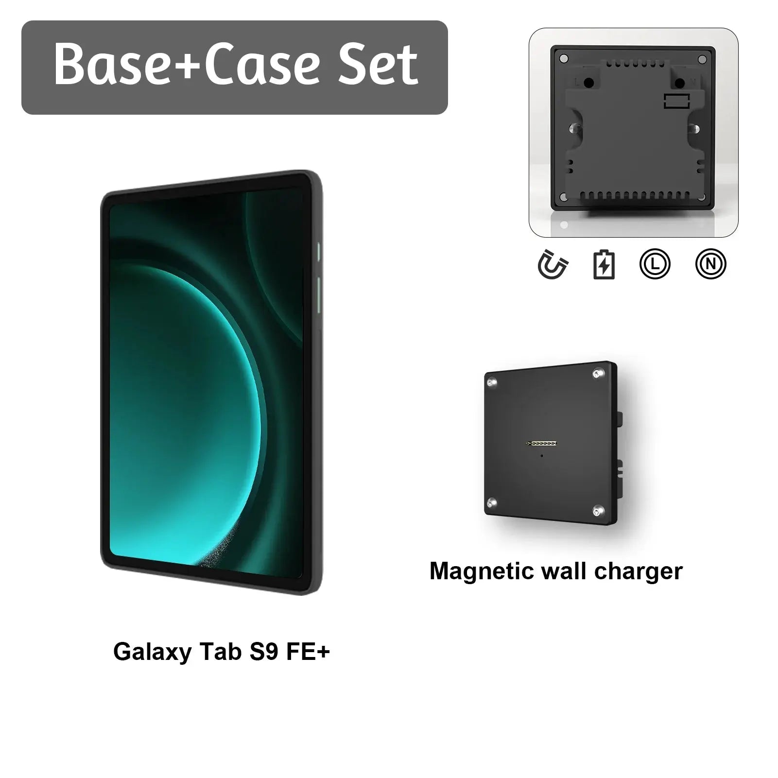 Tablet holder for Samsung Galaxy Tab S9 FE Plus in wall