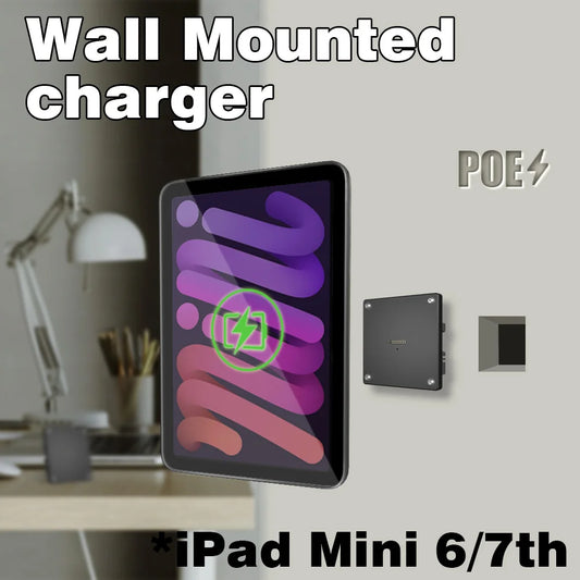 POE Wall Mount Magnetic Stand  Wireless Charging System Adhesive Magnetic switchfor ipad mini6/7 emonita 8.3 Inch   ipad holder