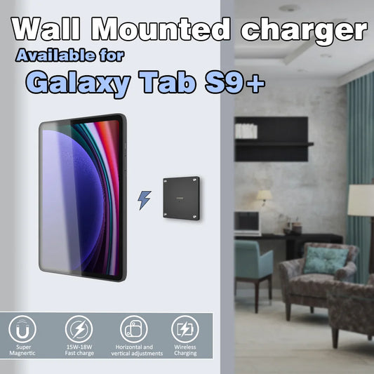 Tablet holder for Samsung Galaxy Tab S9 Plus 12.4 wall charging station smart home  Magnetic wireless charging ipad holder