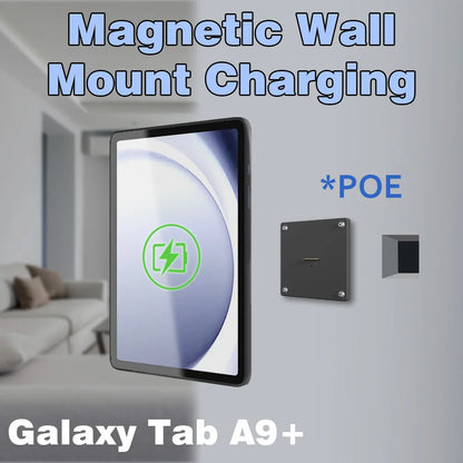 POE For Samsung Galaxy Tab A9+ 11 inch Stand, Wall Mount A9 Plus Tablet Stand 18W Fast Charging Magnetic Wireless Rotatable Zilvex