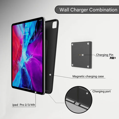 POE Wall Mounted Charging for iPad pro 11 Inch ipad Wall Station Wireless Charging Office Electronics Tablet iPad Stand 18w
