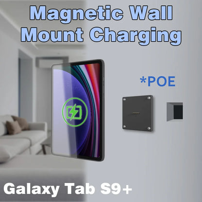 POE Magnetic Wall Mount with Charging Tablet holder for Samsung Galaxy Tab S9 Plus 12.4 wall charging station smart home