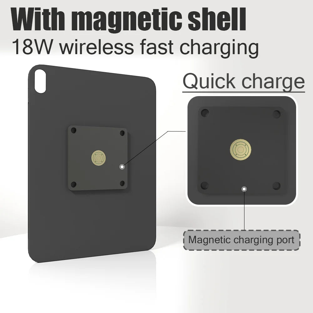 POE Zilvex Magnetic Wall Mount with Charging Case for iPad 10 Upgraded 18W Quick Charge Strong Magnets 360 Rotation 10.9inch