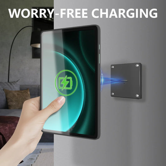 Tablet holder for Samsung Galaxy Tab S9 FE Plus 12.4 in wall charging station smart home  Magnetic wireless charging ipad holder