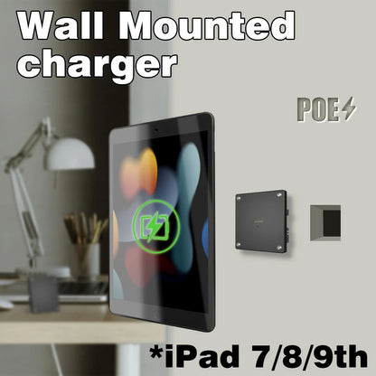 POE Magnetic Wall Mount with Charging Case for iPad 7/8/9th10.2 Inch ipad Wall Station Wireless Charging Tablet iPad Stand