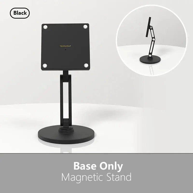 18W fast charging magnetic tablet desktop stand for the full range of ipad,adjustable metal stand with 360° rotation 我的商店 Black base only
