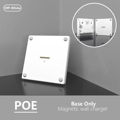 Zilvex Magnetic Tablet Charger Bases - AC Wall Mount, POE Ethernet, and Foldable Desk Stand Smart Home Tablet Charging Doek Kit