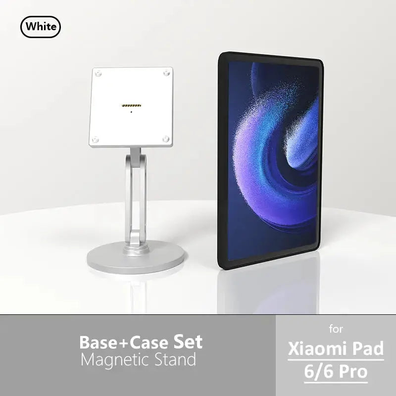 Xiaomi Pad Magnetic Wireless Charging Stand | Silver, 18W Fast Charge, 360° Rotation Adjustable Metal Desktop Stand - Zilvex