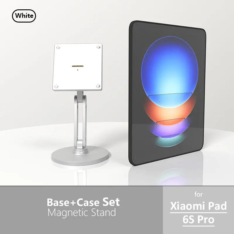 Xiaomi Pad Magnetic Wireless Charging Stand | Silver, 18W Fast Charge, 360° Rotation Adjustable Metal Desktop Stand - Zilvex