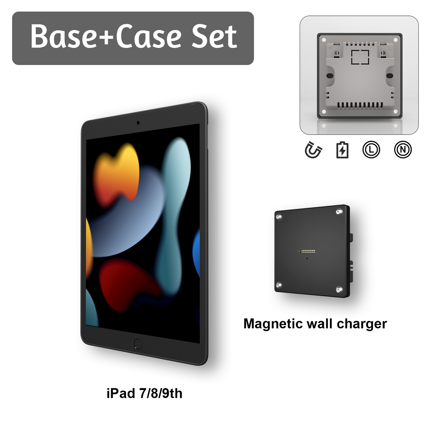 Wall Mounted Charging for iPad 7/8/9th 10.2 Inch ipad Wall Station Wireless Charging Office Electronics Tablet iPad Stand