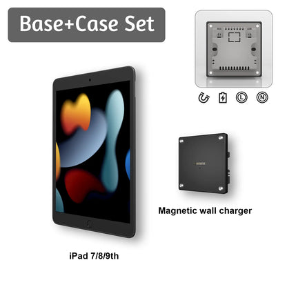 Zilvex Magnetic Wall Mount with Charging Case for iPad Upgraded 18W Quick Charge Strong Magnets 360 Rotation in-Wall - Zilvex