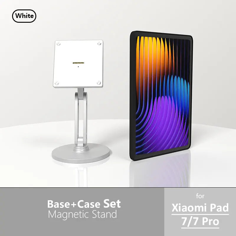 Xiaomi Pad Magnetic Wireless Charging Stand | Silver, 18W Fast Charge, 360° Rotation Adjustable Metal Desktop Stand - Zilvex