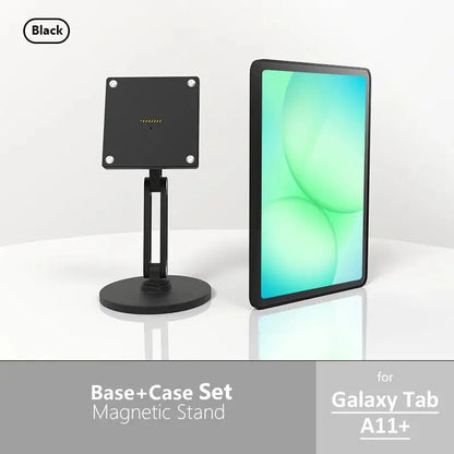 Samsung Tablet Stand with 18W Fast & Wireless Charging | 360° Rotating Adjustable Metal Desktop Mount for All Samsung Tablets range Black Zilvex