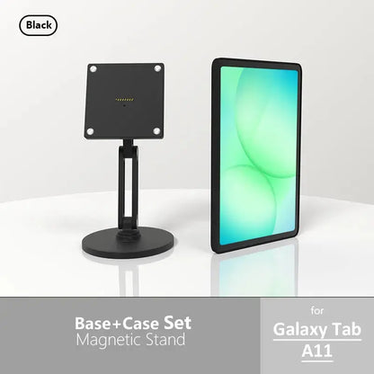 Samsung Tablet Stand with 18W Fast & Wireless Charging | 360° Rotating Adjustable Metal Desktop Mount for All Samsung Tablets range Black Zilvex