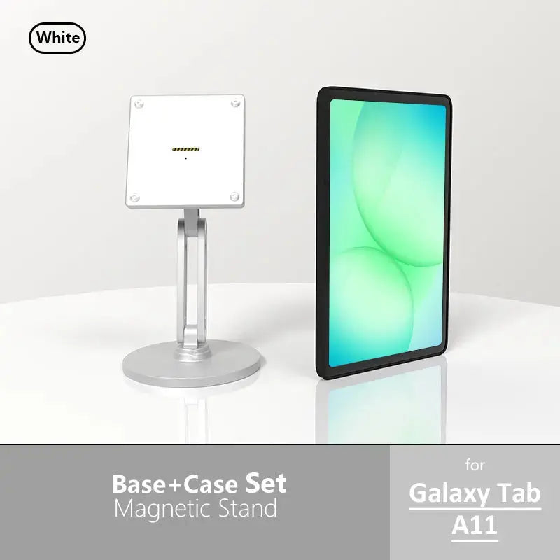 Samsung Galaxy Tab Magnetic Wireless Charging Stand - Includes 15-18W Fast Charger & Adjustable Multi-Angle Silvery Stand Zilvex