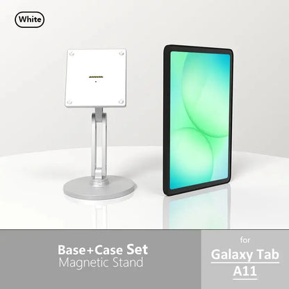 Samsung Galaxy Tab Magnetic Wireless Charging Stand - Includes 15-18W Fast Charger & Adjustable Multi-Angle Silvery Stand Zilvex