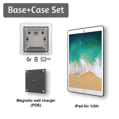 POE Magnetic Wall Mount with Charging Case for iPad 1/2th 9.7 Inch iPad Wall Station Wireless Charging Tablet iPad Stand - Zilvex
