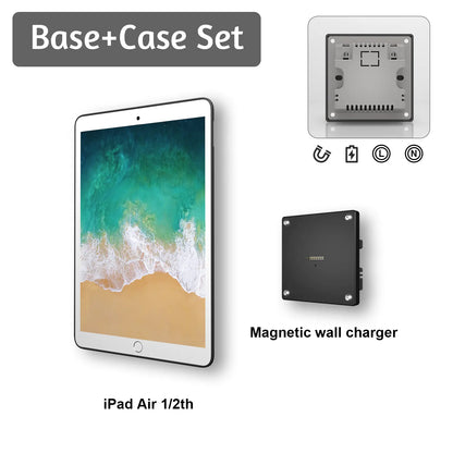 Zilvex Magnetic Wall Mount with Charging Case for iPad Upgraded 18W Quick Charge Strong Magnets 360 Rotation in-Wall - Zilvex