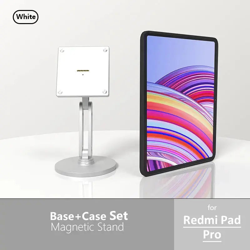 Xiaomi Pad Magnetic Wireless Charging Stand | Silver, 18W Fast Charge, 360° Rotation Adjustable Metal Desktop Stand - Zilvex
