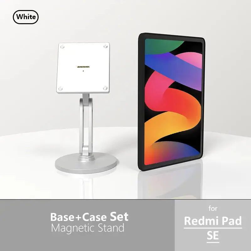 Xiaomi Pad Magnetic Wireless Charging Stand | Silver, 18W Fast Charge, 360° Rotation Adjustable Metal Desktop Stand - Zilvex