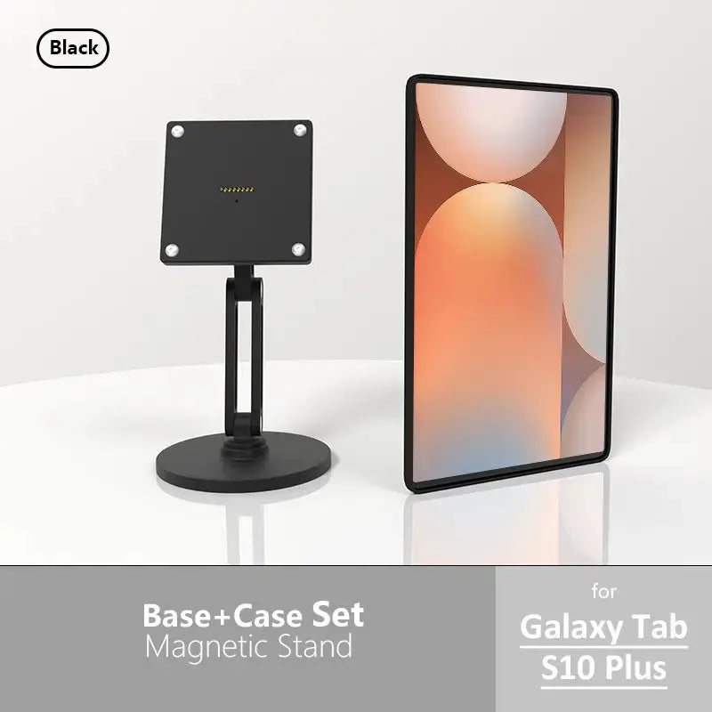 Samsung Tablet Stand with 18W Fast & Wireless Charging | 360° Rotating Adjustable Metal Desktop Mount for All Samsung Tablets range Black - Zilvex