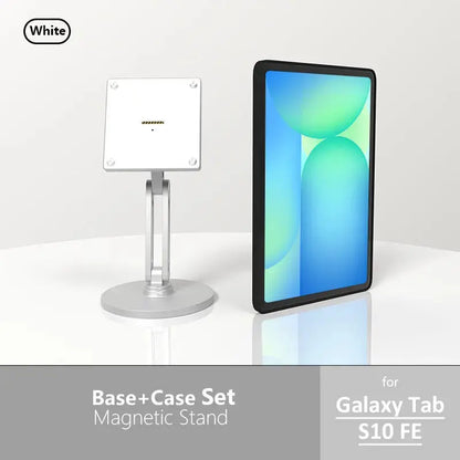 Samsung Galaxy Tab Magnetic Wireless Charging Stand - Includes 15-18W Fast Charger & Adjustable Multi-Angle Silvery Stand - Zilvex
