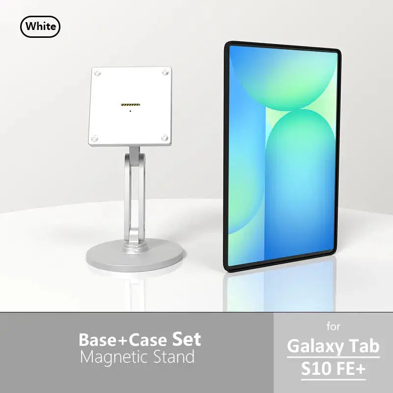 Samsung Galaxy Tab Magnetic Wireless Charging Stand - Includes 15-18W Fast Charger & Adjustable Multi-Angle Silvery Stand - Zilvex