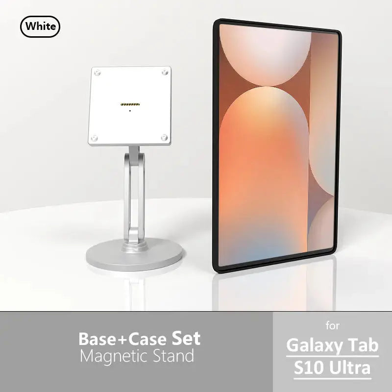 Samsung Galaxy Tab Magnetic Wireless Charging Stand - Includes 15-18W Fast Charger & Adjustable Multi-Angle Silvery Stand - Zilvex