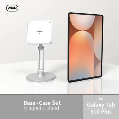 Samsung Galaxy Tab Magnetic Wireless Charging Stand - Includes 15-18W Fast Charger & Adjustable Multi-Angle Silvery Stand - Zilvex