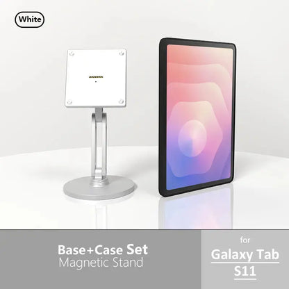 Samsung Galaxy Tab Magnetic Wireless Charging Stand - Includes 15-18W Fast Charger & Adjustable Multi-Angle Silvery Stand - Zilvex