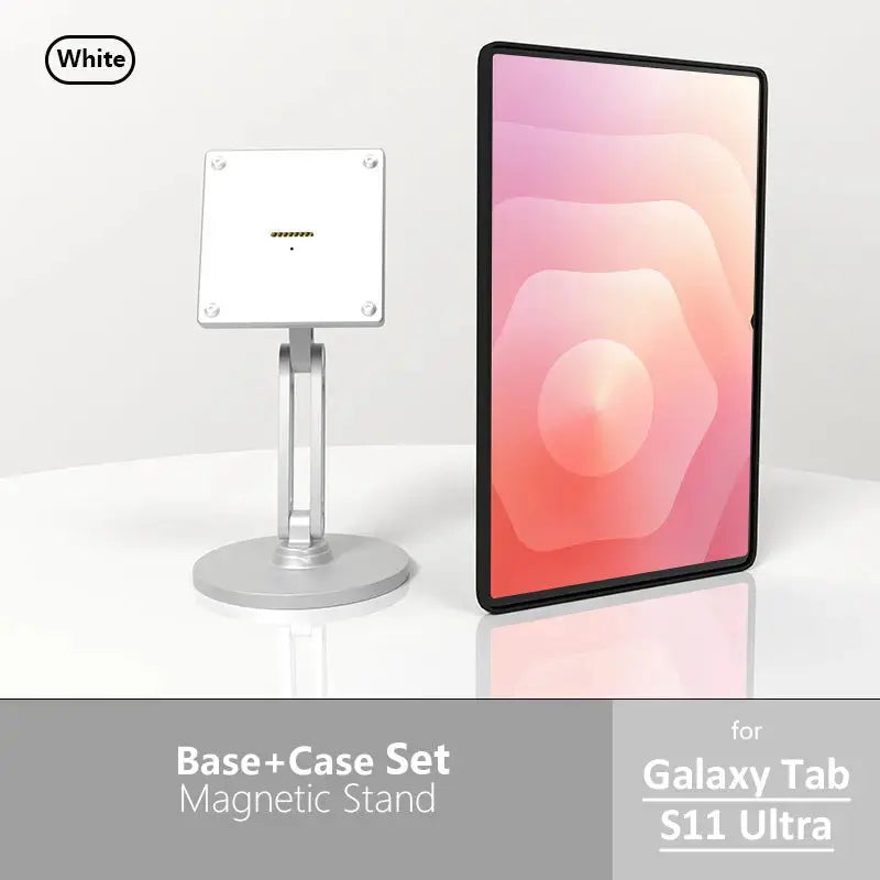 Samsung Galaxy Tab Magnetic Wireless Charging Stand - Includes 15-18W Fast Charger & Adjustable Multi-Angle Silvery Stand - Zilvex