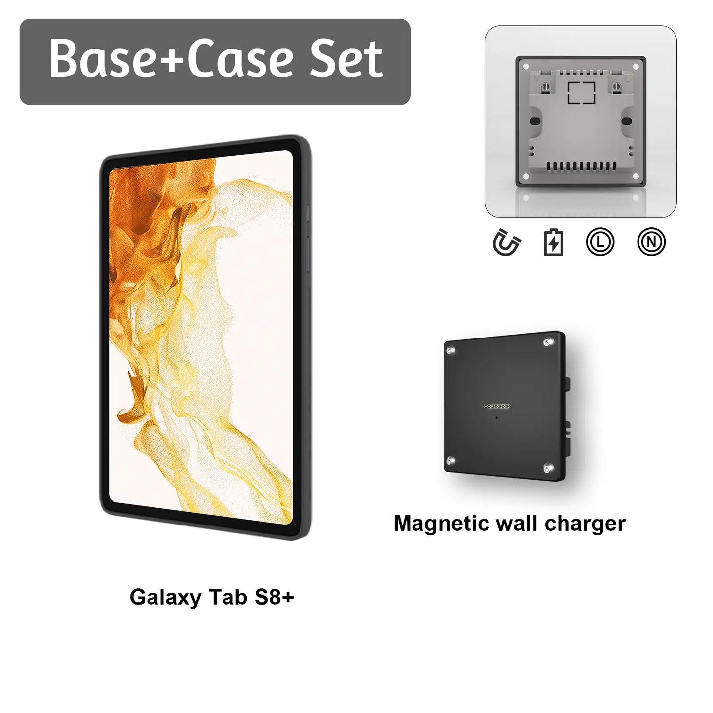 Zilvex Magnetic Wall Mount for Samsung Galaxy Tab, Upgraded 18W Fast Charging Powerful Magnetic 360 Degree Rotating Wall Mount - Zilvex