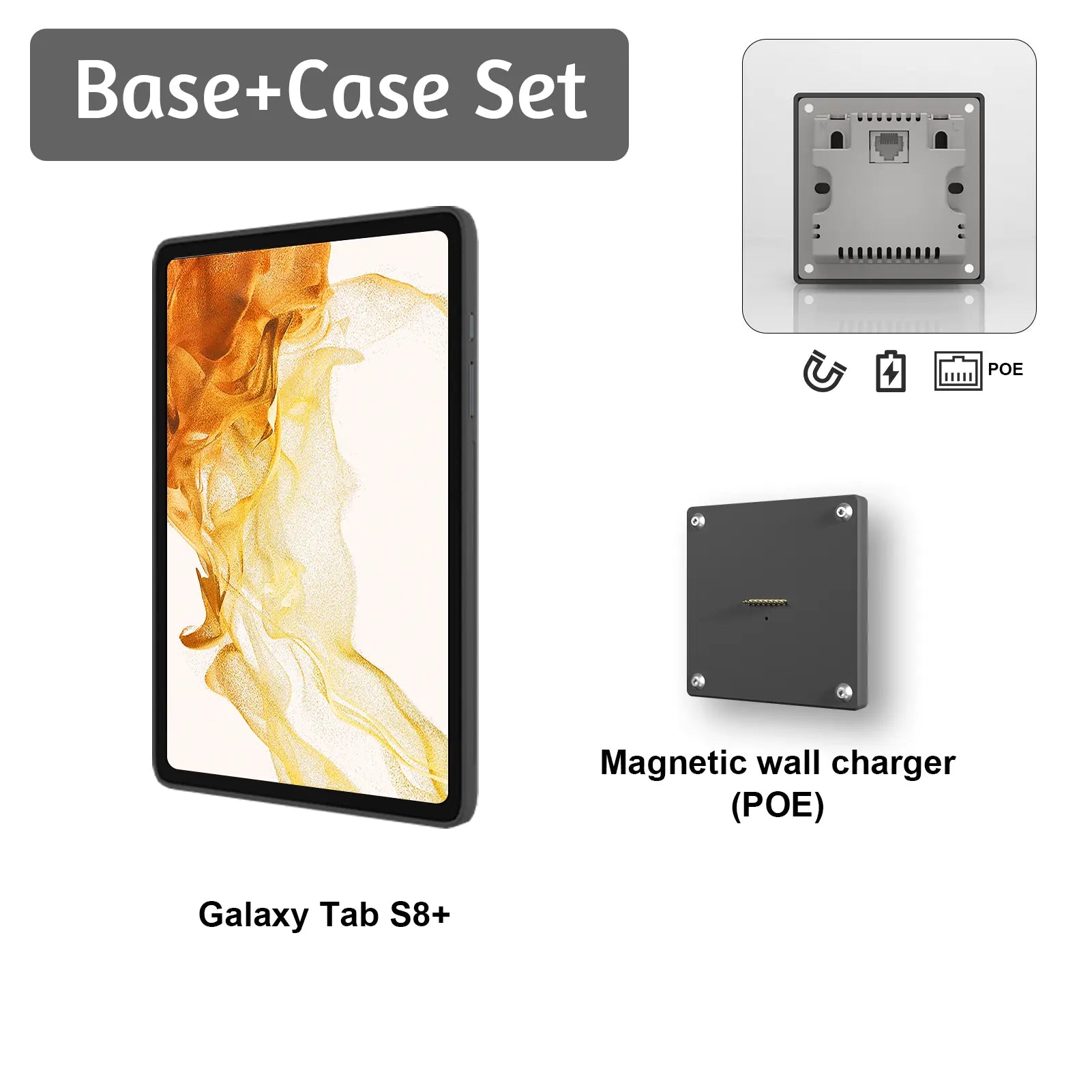 POE Tablet holder for Samsung Galaxy Tab full range wall charging station Wall mounted charging Smart - Zilvex