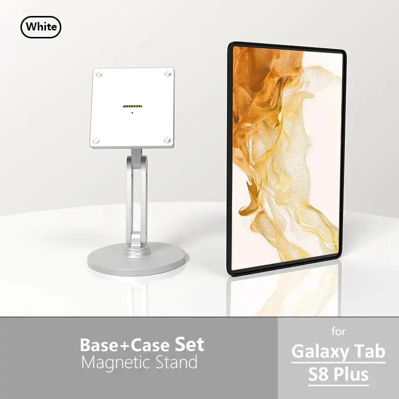 Samsung Galaxy Tab Magnetic Wireless Charging Stand - Includes 15-18W Fast Charger & Adjustable Multi-Angle Silvery Stand - Zilvex