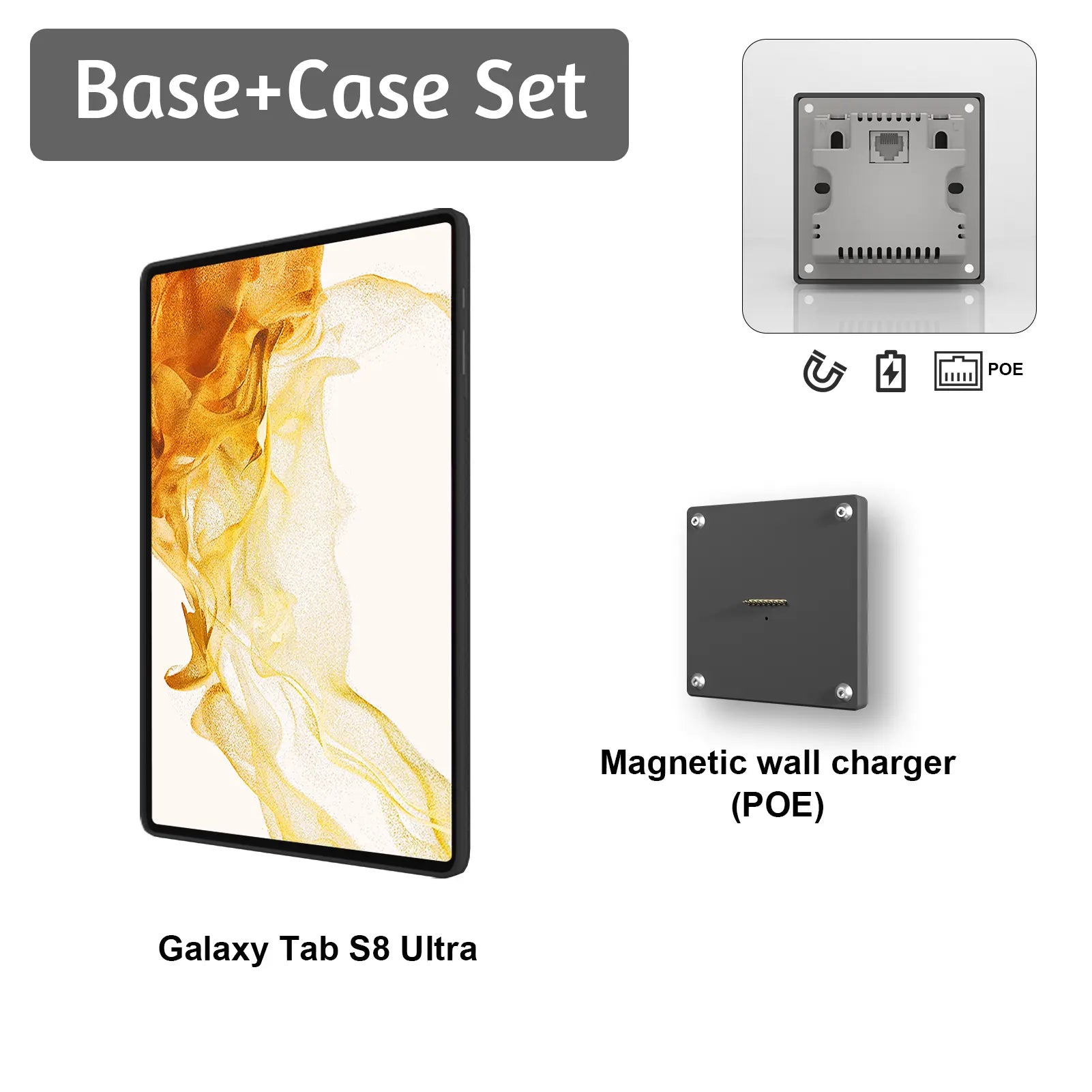 POE Tablet holder for Samsung Galaxy Tab full range wall charging station Wall mounted charging Smart - Zilvex