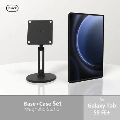 Samsung Tablet Stand with 18W Fast & Wireless Charging | 360° Rotating Adjustable Metal Desktop Mount for All Samsung Tablets range Black - Zilvex