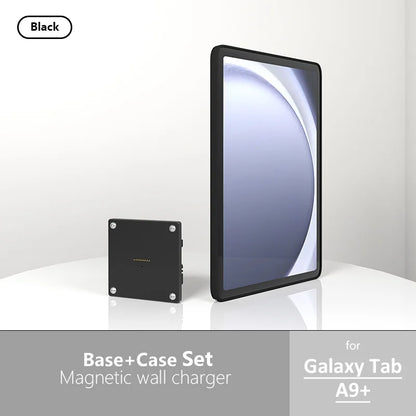 For Samsung Galaxy Tab A9+ 11 inch Stand, Wall Mount A9 Plus Tablet Stand 18W Fast Charging Magnetic Wireless Rotatable Design