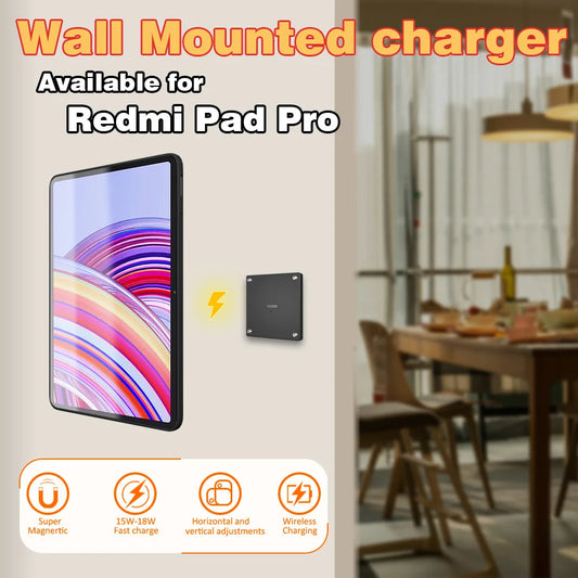 Magnetic Wall Mount with Charging Case for Redmi Pad pro 12.1 inch  Upgraded 18W Quick Charge Strong Magnets  in-Wall emonita