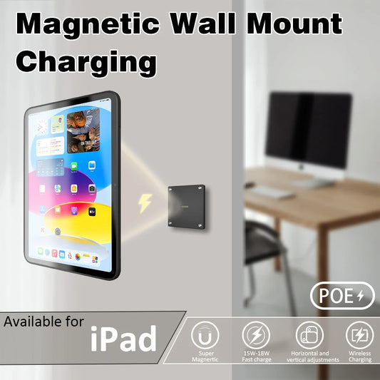 POE Magnetic Wall Mount with Charging Case  Holder Support iPad stand Case for iPad mini 6th Gen/iPad Pro 11 12.9 Power emonita