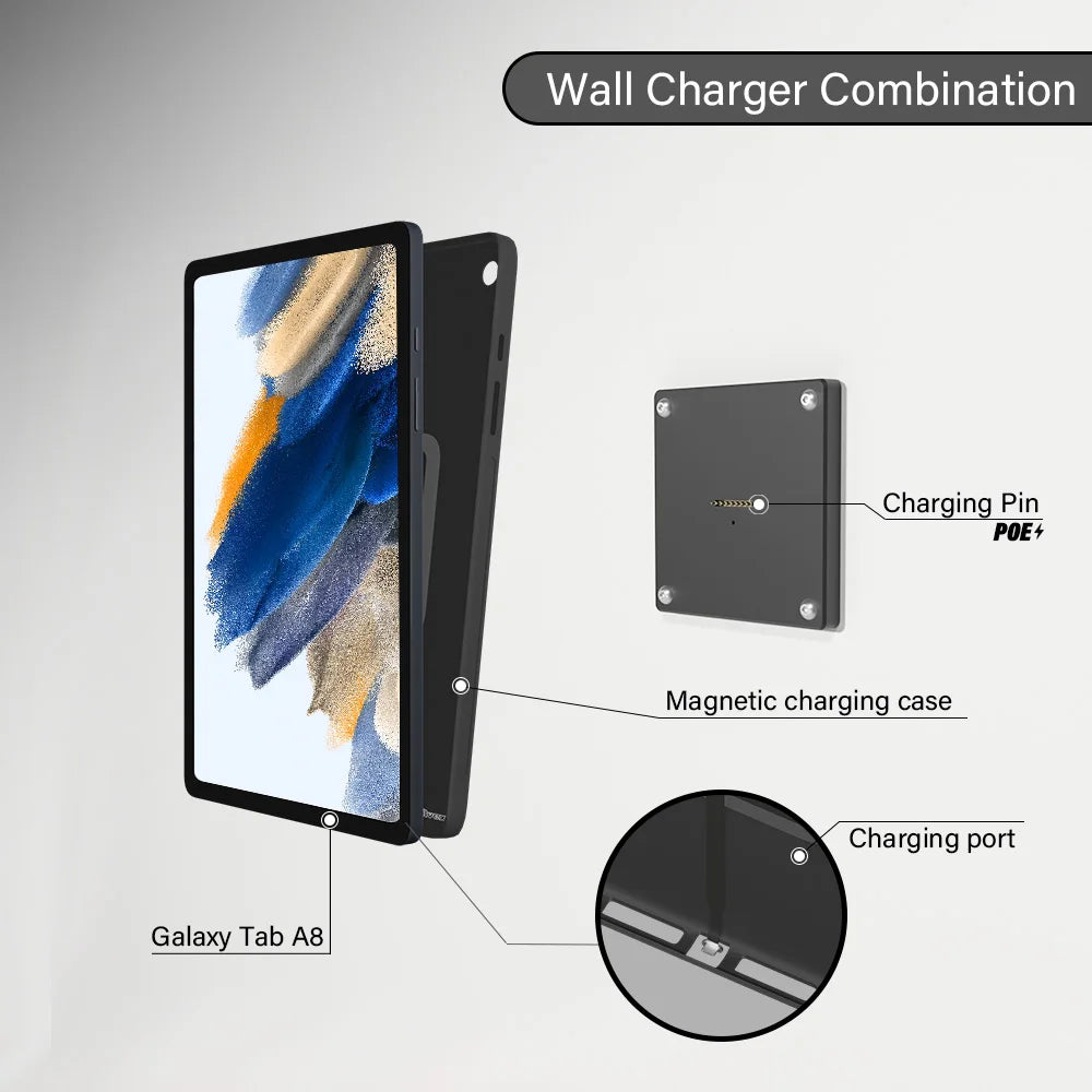 POE Magnetic Wall Mount with Charging Case Tablet holder for Samsung Galaxy Tab A8 10.5  station  smart home