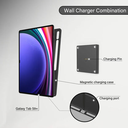 Tablet holder for Samsung Galaxy Tab S9 Plus 12.4 wall charging station smart home Magnetic wireless charging ipad holder Zilvex