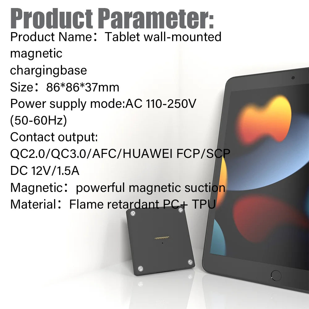 Wall Mounted Charging for iPad 7/8/9th10.2 Inch ipad Wall Station Wireless Charging Office Electronics Tablet iPad Stand