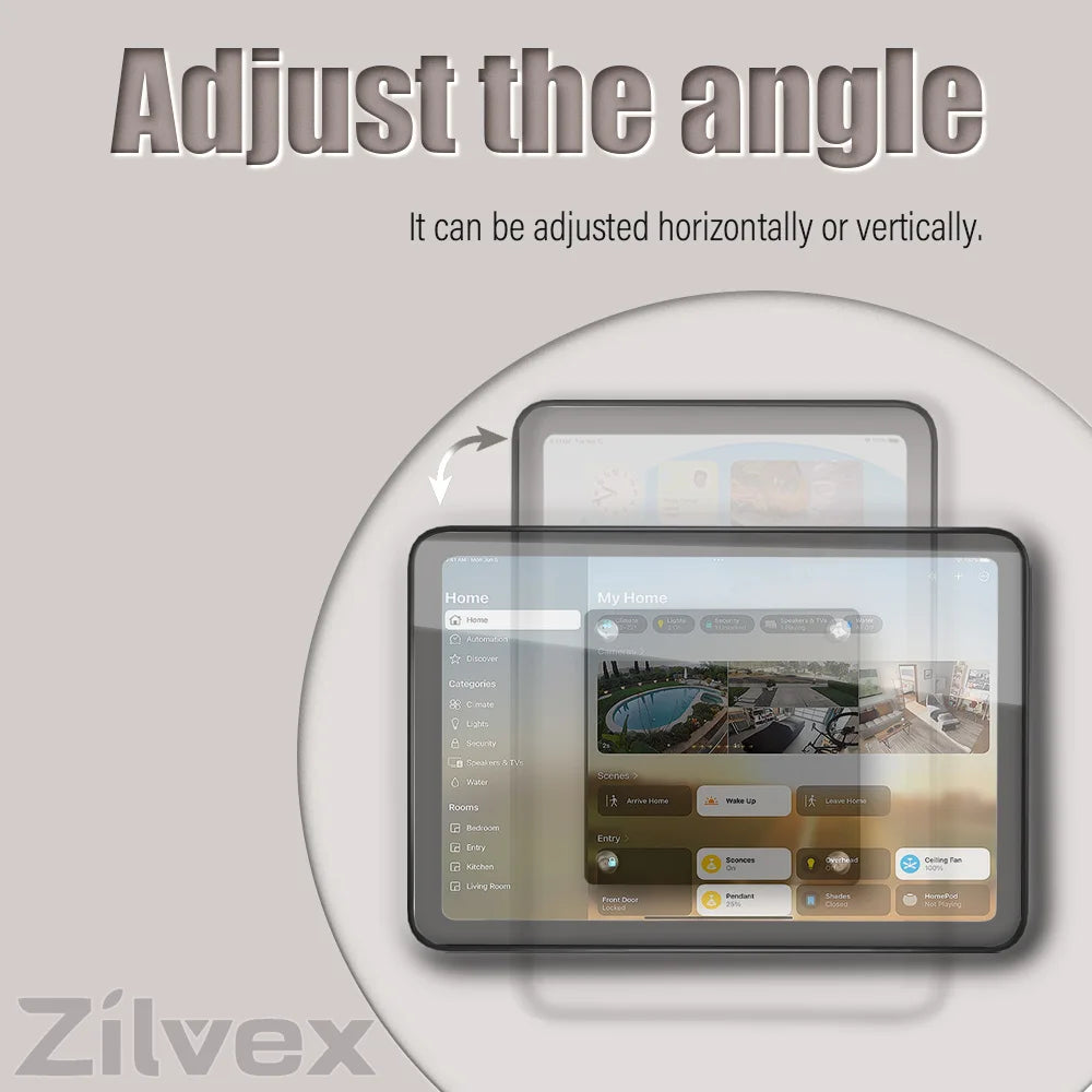 Zilvex Magneta Mura Monto kun Ŝarga Kazo por iPad Plibonigita 18W Rapida Ŝarĝo Fortaj Magnetoj 360 Rotacio en-Muro 