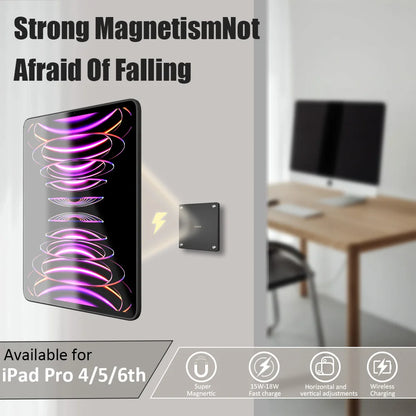 iPad Tablets Stand Wall Mount Charger Wireless Charging Holder Adapter For iPad Pro 12.9 Inch With Strong Magnetic