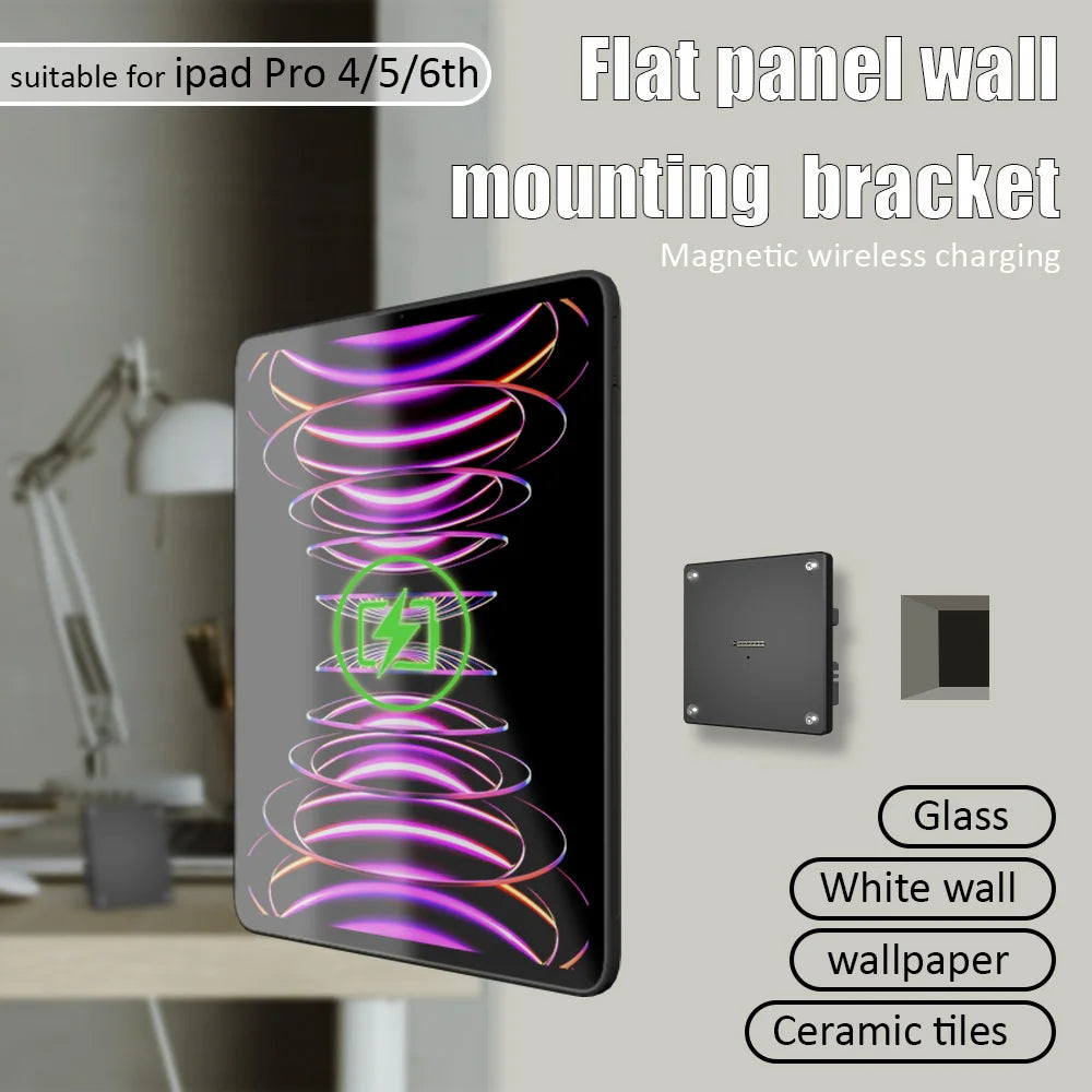 iPad Tablets Stand Wall Mount Charger Wireless Charging Holder Adapter For iPad Pro 12.9 Inch With Strong Magnetic