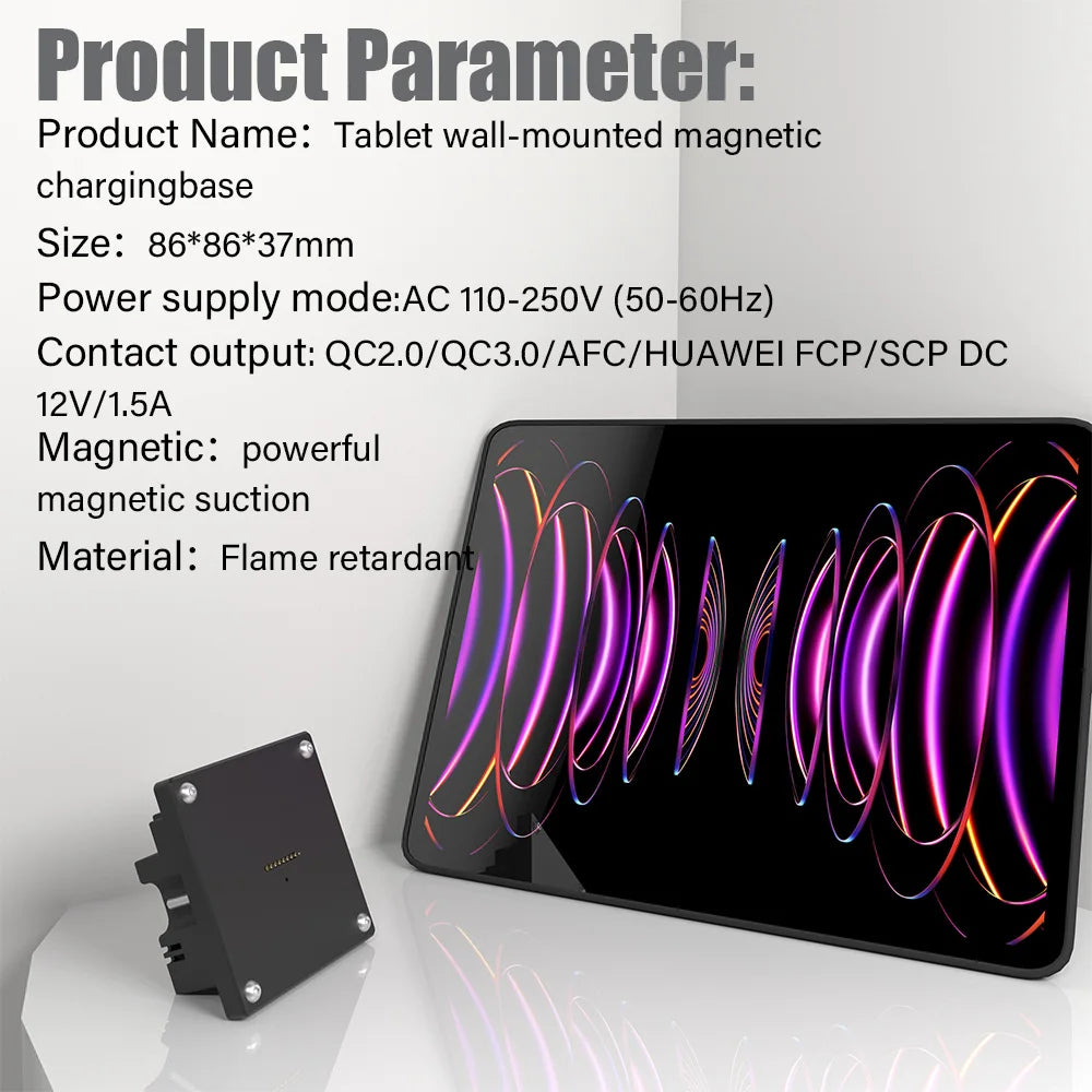 iPad Tablets Stand Wall Mount Charger Wireless Charging Holder Adapter For iPad Pro 12.9 Inch With Strong Magnetic